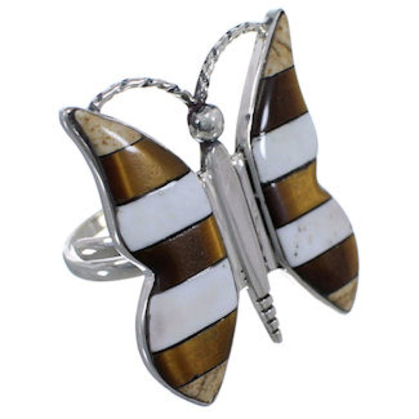 Southwest Multicolor Butterfly Adjustable Ring Size 6 7 8 DW72681